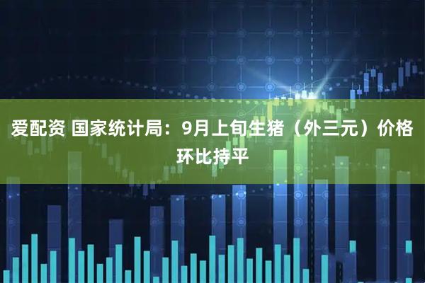 爱配资 国家统计局：9月上旬生猪（外三元）价格环比持平
