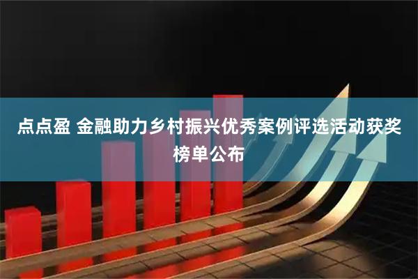 点点盈 金融助力乡村振兴优秀案例评选活动获奖榜单公布