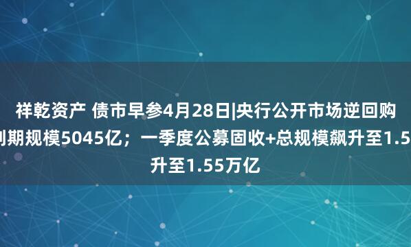 祥乾资产 债市早参4月28日|央行公开市场逆回购本周到期规模5045亿；一季度公募固收+总规模飙升至1.55万亿
