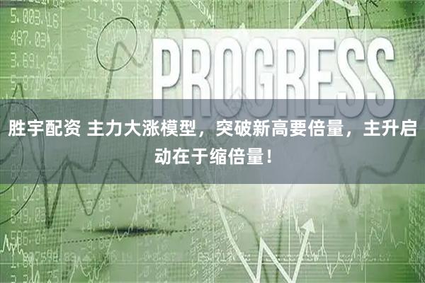 胜宇配资 主力大涨模型，突破新高要倍量，主升启动在于缩倍量！